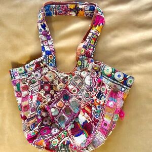 Embroidered Boho Tote Bag Banjara Gypsy